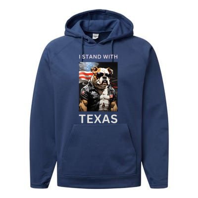 Border Crisis I Stand With Texas Performance Fleece Hoodie