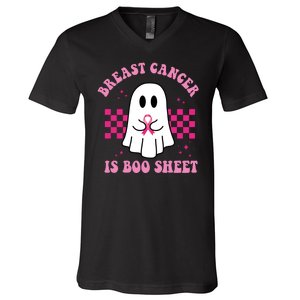 Breast Cancer Is Boo Sheet October Awareness V-Neck T-Shirt