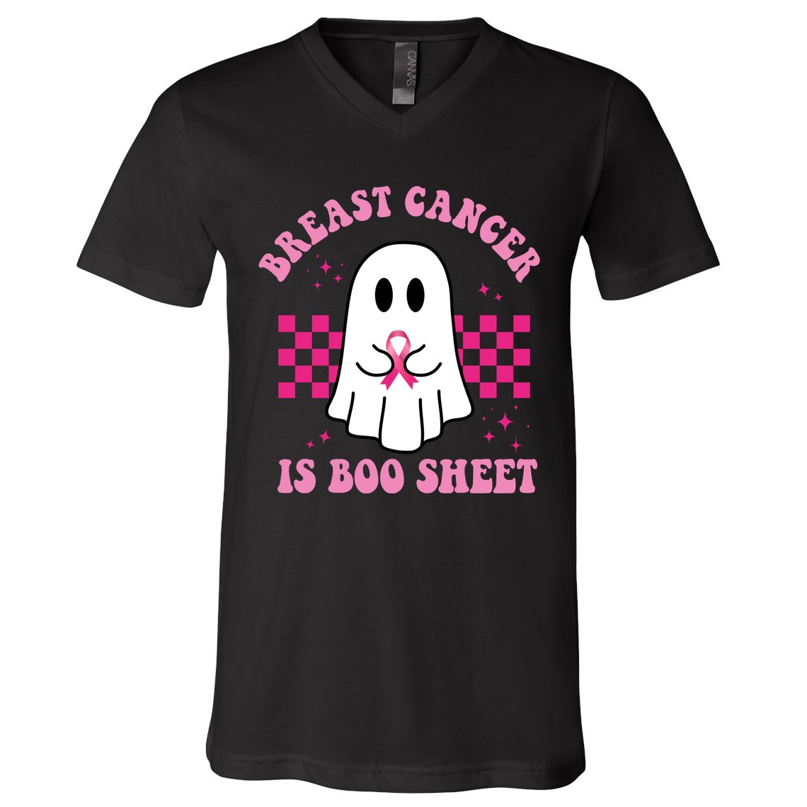 Breast Cancer Is Boo Sheet October Awareness V-Neck T-Shirt