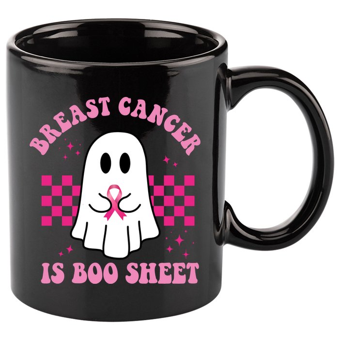 Breast Cancer Is Boo Sheet October Awareness 11oz C Handle Ceramic Mug
