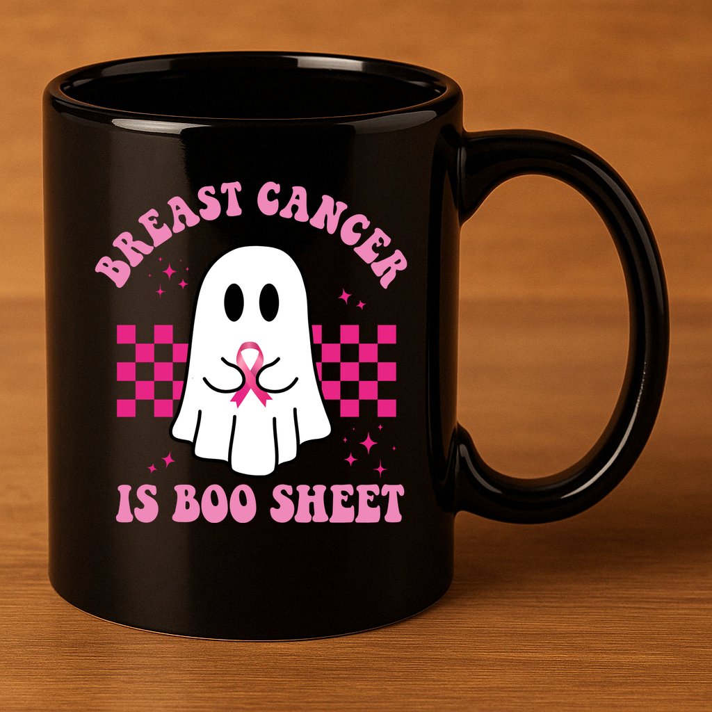 Breast Cancer Is Boo Sheet October Awareness 11oz C Handle Ceramic Mug