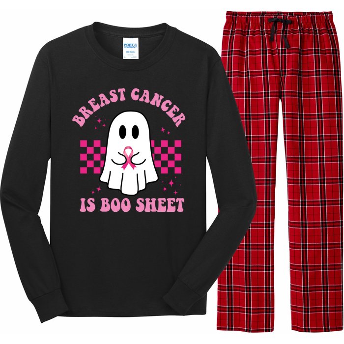 Breast Cancer Is Boo Sheet October Awareness Long Sleeve Pajama Set