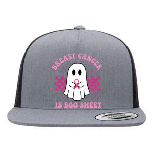 Breast Cancer Is Boo Sheet October Awareness Flat Bill Trucker Hat