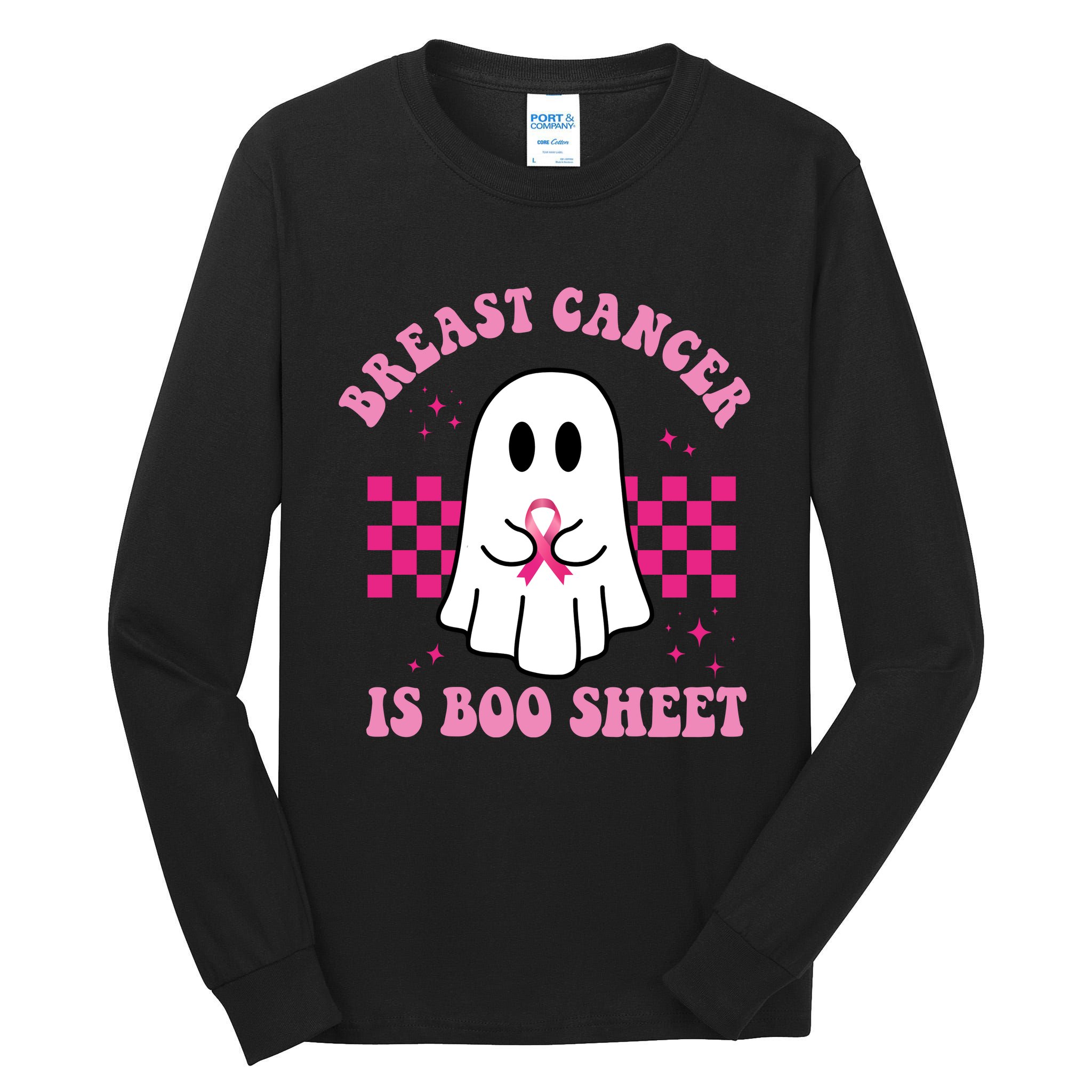 Breast Cancer Is Boo Sheet October Awareness Tall Long Sleeve T-Shirt