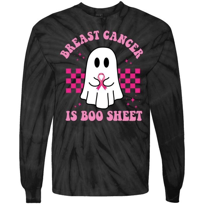 Breast Cancer Is Boo Sheet October Awareness Tie-Dye Long Sleeve Shirt