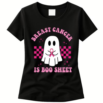 Breast Cancer Is Boo Sheet October Awareness Womens T-Shirt