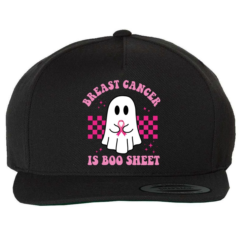Breast Cancer Is Boo Sheet October Awareness Wool Snapback Cap