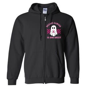 Breast Cancer Is Boo Sheet October Awareness Full Zip Hoodie