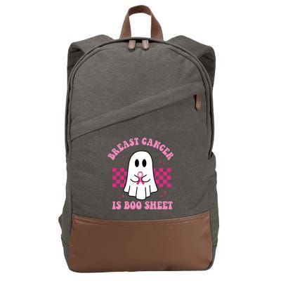 Breast Cancer Is Boo Sheet October Awareness Cotton Canvas Backpack