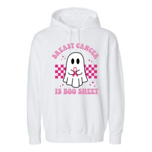 Breast Cancer Is Boo Sheet October Awareness Garment-Dyed Fleece Hoodie