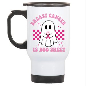 Breast Cancer Is Boo Sheet October Awareness Stainless Steel Travel Mug