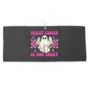 Breast Cancer Is Boo Sheet Halloween Breast Cancer Awareness Large Microfiber Waffle Golf Towel