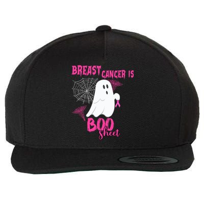 Breast Cancer Is Boo Sheet Pink Ribbon Ghost Spiderweb Gift Wool Snapback Cap