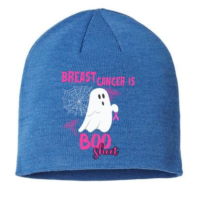 Breast Cancer Is Boo Sheet Pink Ribbon Ghost Spiderweb Gift Sustainable Beanie