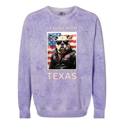 Border Crisis I Stand With Texas Colorblast Crewneck Sweatshirt