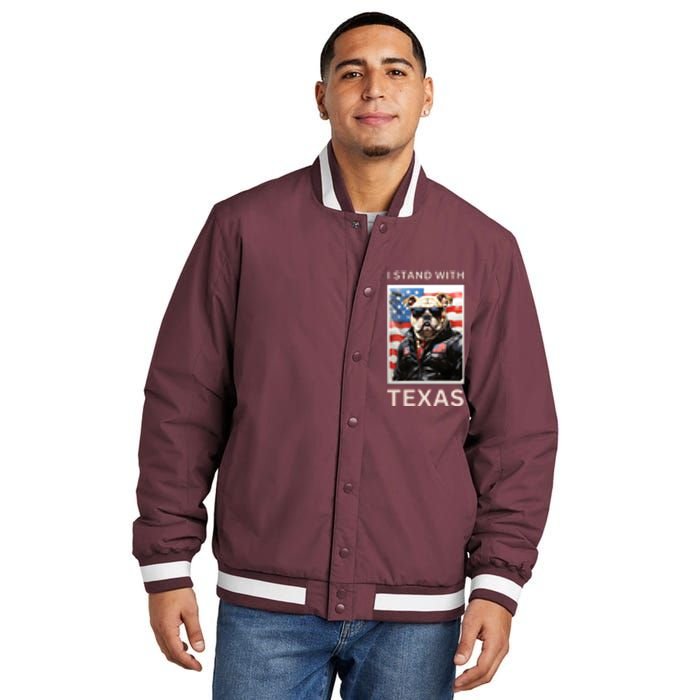 Border Crisis I Stand With Texas Insulated Varsity Jacket