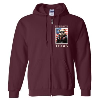 Border Crisis I Stand With Texas Full Zip Hoodie