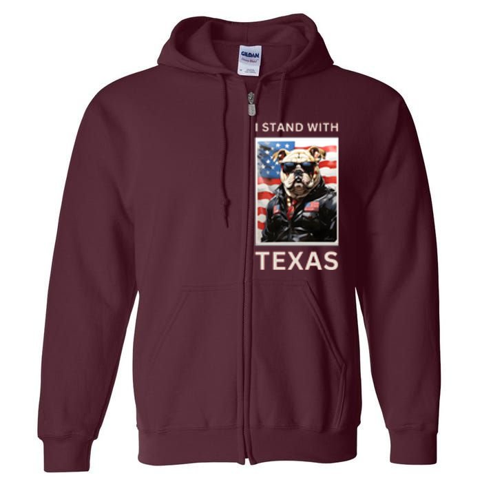 Border Crisis I Stand With Texas Full Zip Hoodie