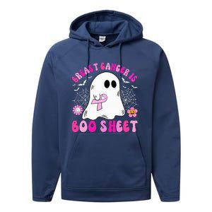 Breast Cancer Is Boo Sheet Halloween Breast Cancer Awareness Performance Fleece Hoodie