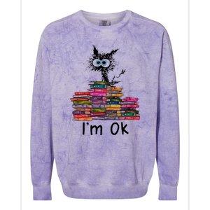 Black Cat I’m Ok Colorblast Crewneck Sweatshirt