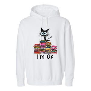 Black Cat I’m Ok Garment-Dyed Fleece Hoodie