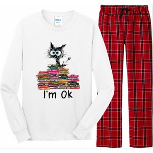 Black Cat I’m Ok Long Sleeve Pajama Set