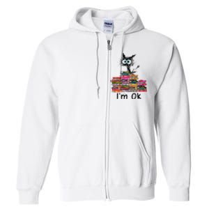 Black Cat I’m Ok Full Zip Hoodie