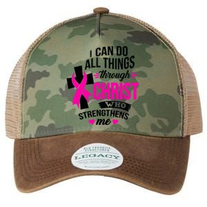 Breast Cancer I Can Do All Things Through Christ Awareness Legacy Tie Dye Trucker Hat