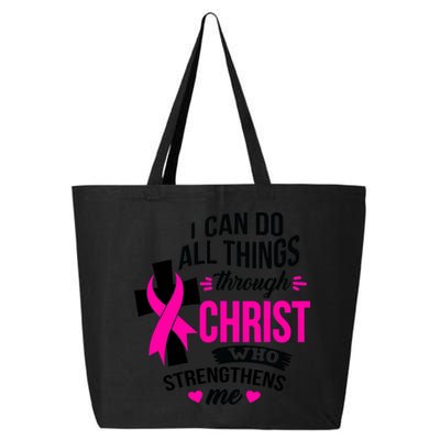 Breast Cancer I Can Do All Things Through Christ Awareness 25L Jumbo Tote