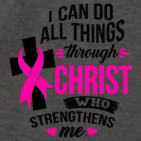 Breast Cancer I Can Do All Things Through Christ Awareness Vector Backpack