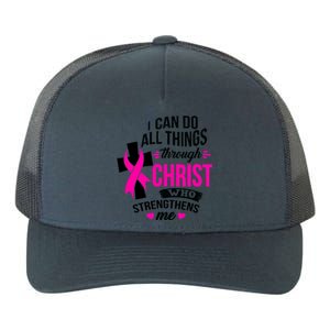 Breast Cancer I Can Do All Things Through Christ Awareness Yupoong Adult 5-Panel Trucker Hat