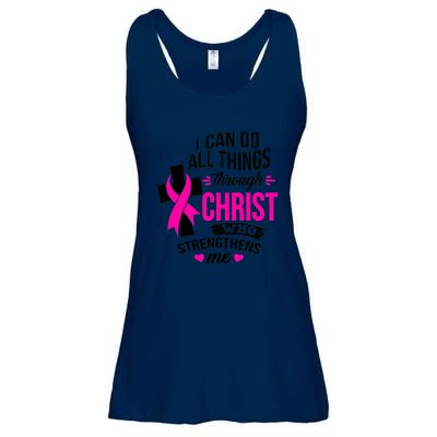 Breast Cancer I Can Do All Things Through Christ Awareness Ladies Essential Flowy Tank