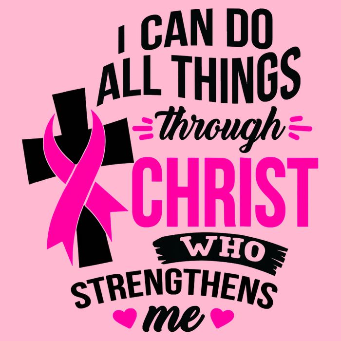 Breast Cancer I Can Do All Things Through Christ Awareness T-Shirt