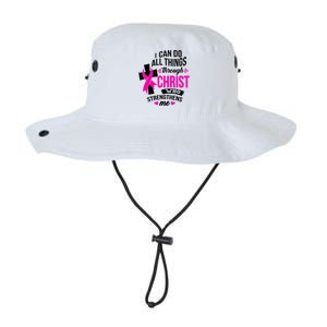 Breast Cancer I Can Do All Things Through Christ Awareness Legacy Cool Fit Booney Bucket Hat