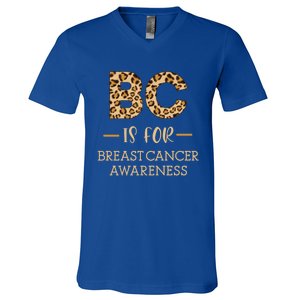 B C Is For Breast Cancer Leopard Breast Cancer Awareness Gift V-Neck T-Shirt