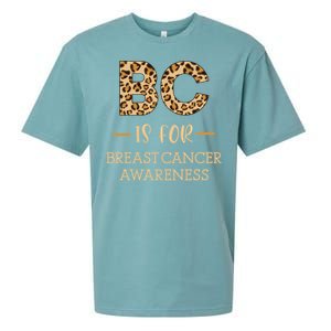 B C Is For Breast Cancer Leopard Breast Cancer Awareness Gift Sueded Cloud Jersey T-Shirt