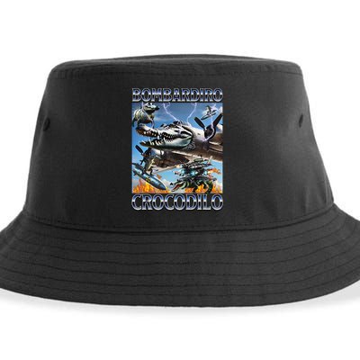 Bombardiro Crocodilo - Italian Brainrot Meme Sustainable Bucket Hat
