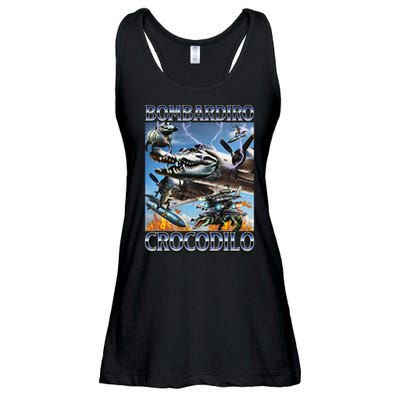 Bombardiro Crocodilo - Italian Brainrot Meme Ladies Essential Flowy Tank