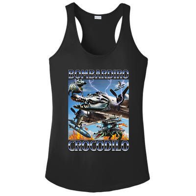 Bombardiro Crocodilo - Italian Brainrot Meme Ladies PosiCharge Competitor Racerback Tank