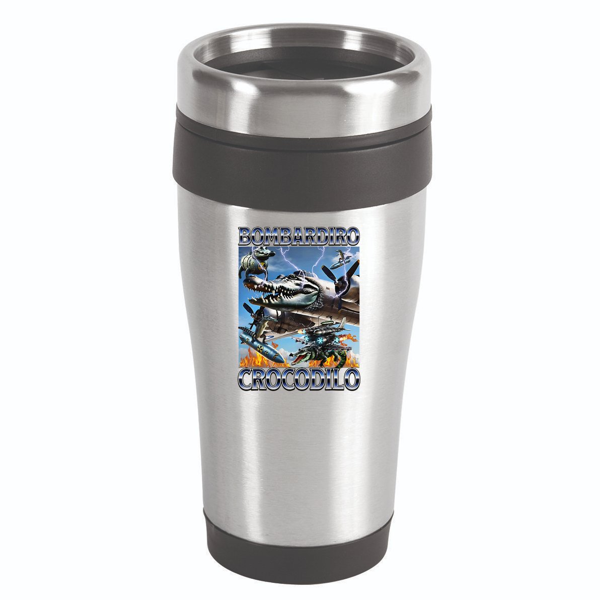 Bombardiro Crocodilo - Italian Brainrot Meme 16oz Travel Tumbler