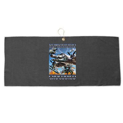 Bombardiro Crocodilo - Italian Brainrot Meme Large Microfiber Waffle Golf Towel