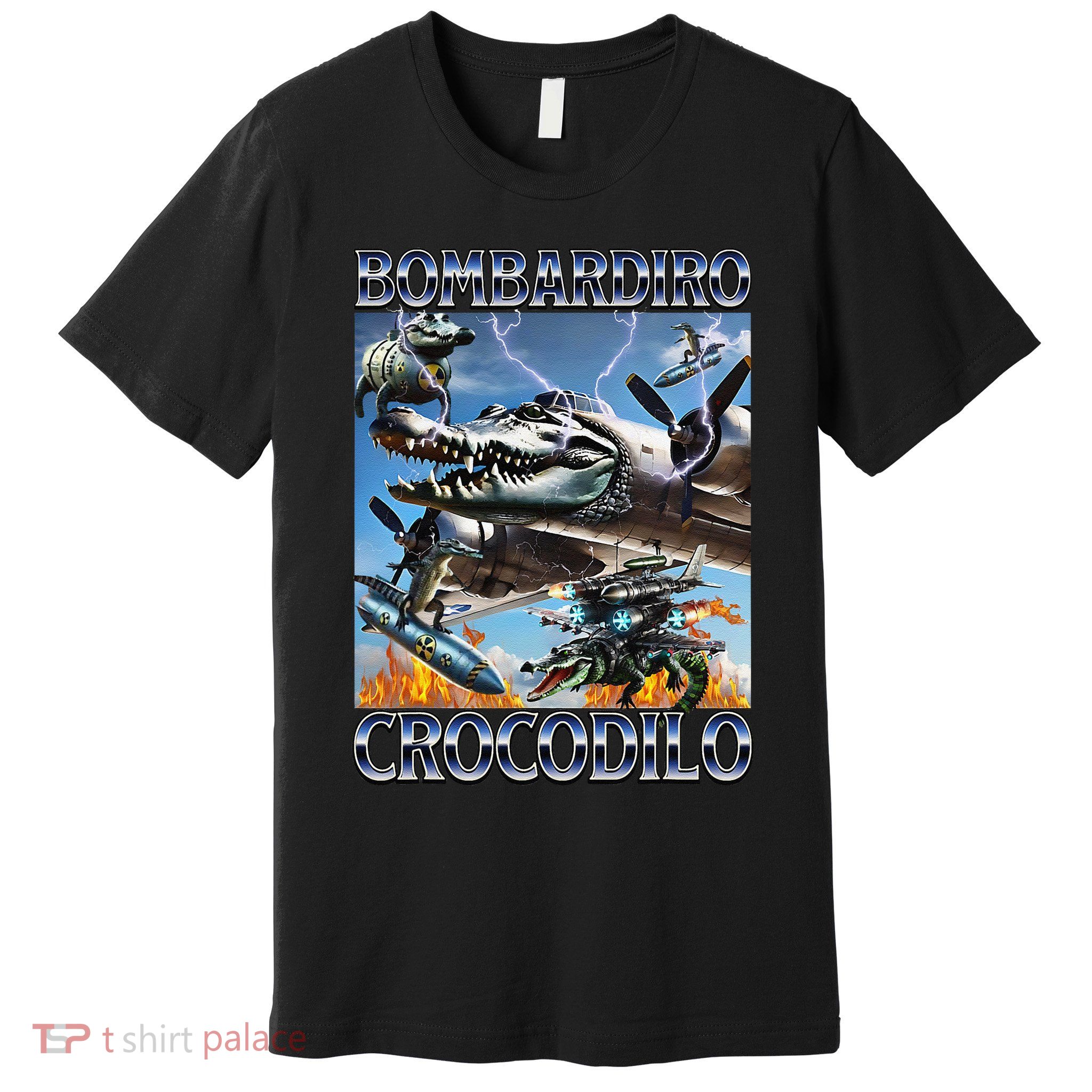 Bombardiro Crocodilo - Italian Brainrot Meme Premium T-Shirt
