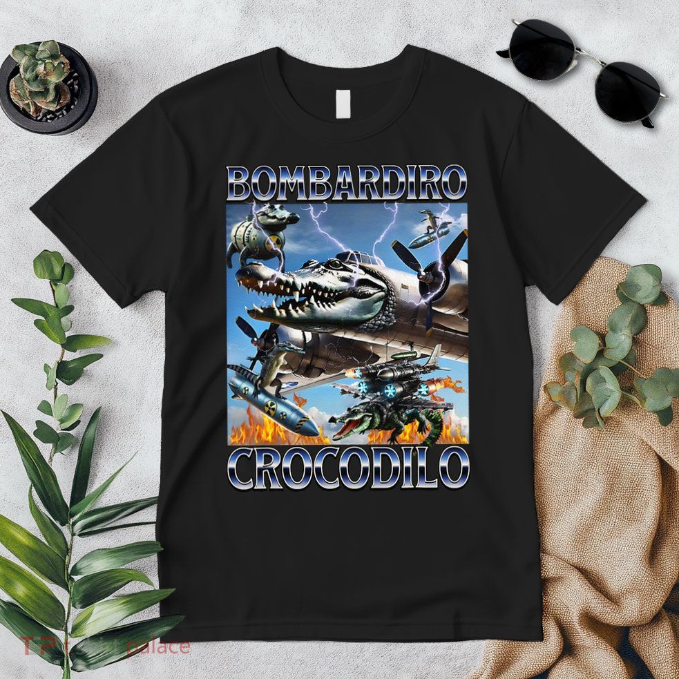 Bombardiro Crocodilo - Italian Brainrot Meme Premium T-Shirt