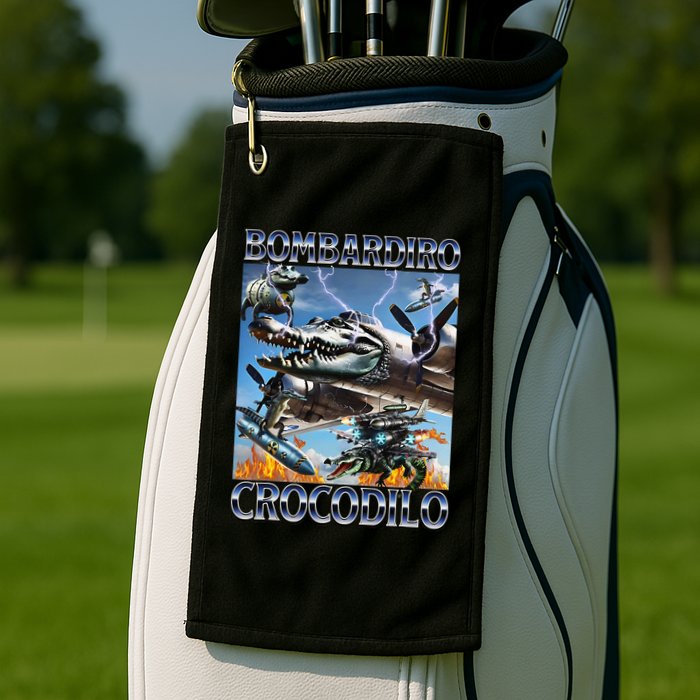 Bombardiro Crocodilo - Italian Brainrot Meme Golf Towel