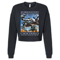 Bombardiro Crocodilo - Italian Brainrot Meme Cropped Pullover Crew