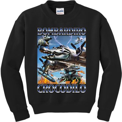 Bombardiro Crocodilo - Italian Brainrot Meme Kids Sweatshirt
