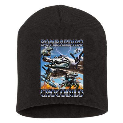 Bombardiro Crocodilo - Italian Brainrot Meme Short Acrylic Beanie
