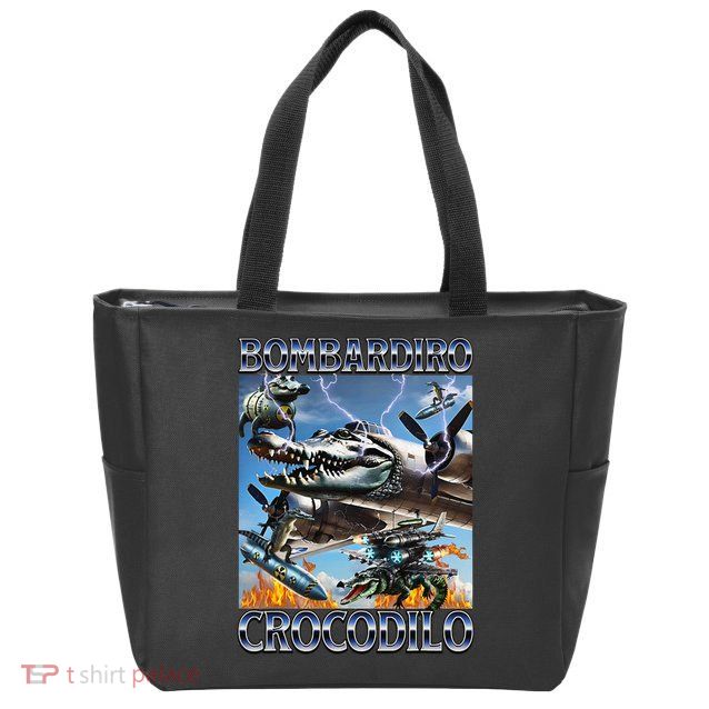 Bombardiro Crocodilo - Italian Brainrot Meme Zip Tote Bag