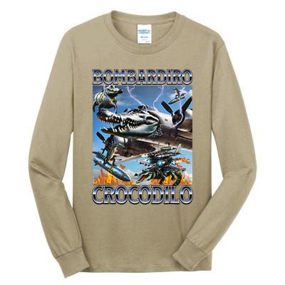 Bombardiro Crocodilo - Italian Brainrot Meme Tall Long Sleeve T-Shirt