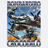 Bombardiro Crocodilo - Italian Brainrot Meme Garment-Dyed Sweatshirt